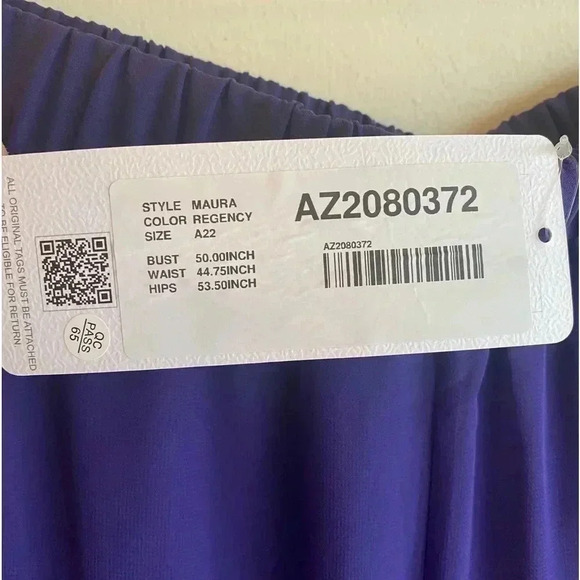 Azazie Mother of the Bride Jumpsuit Pantsuit Sequins Chiffon Dress Royal Purple - Picture 8 of 9